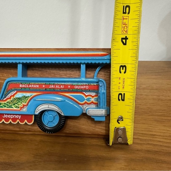 Vintage 1982 Philippine Jeepney 3D Wood Mounted Blue WWIl Jeep Memorabilia - Picture 6 of 7